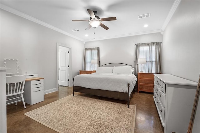 18203 Fox Hollow Loop, Hammond, LA 70401 - bedroom with visible vents, multiple windows, and ornamental molding
