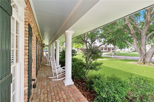 view of patio / terrace with covered porch