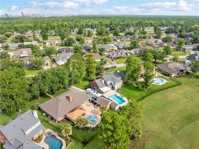 drone / aerial view with a residential view