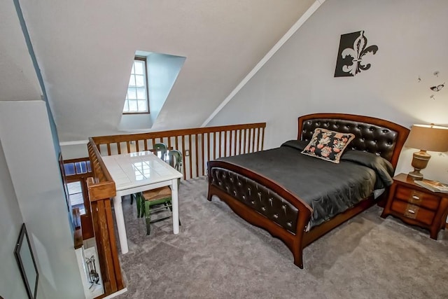 2441 Chartres St, New Orleans, LA 70117 - carpeted bedroom featuring lofted ceiling