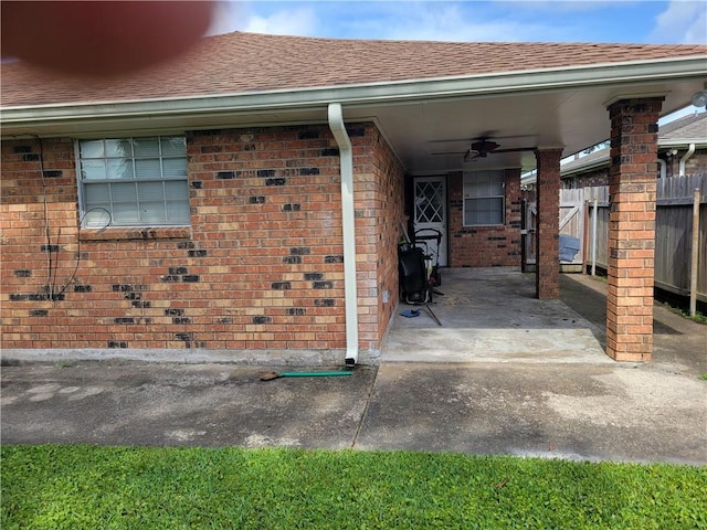 3513 Lemon St, Metairie, LA 70006 - exterior space featuring ceiling fan and fence