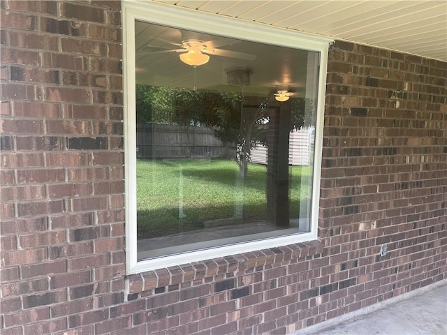 exterior view of brick siding