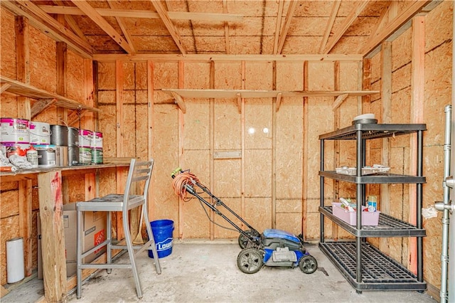 view of storage area
