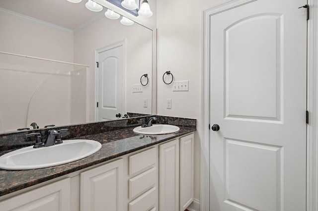 940 Woodsprings Ct, Covington, LA 70433 - full bath featuring crown molding and double vanity
