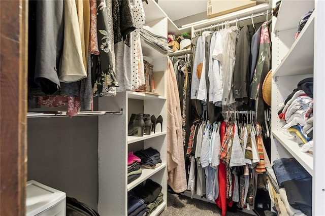 spacious closet with carpet flooring