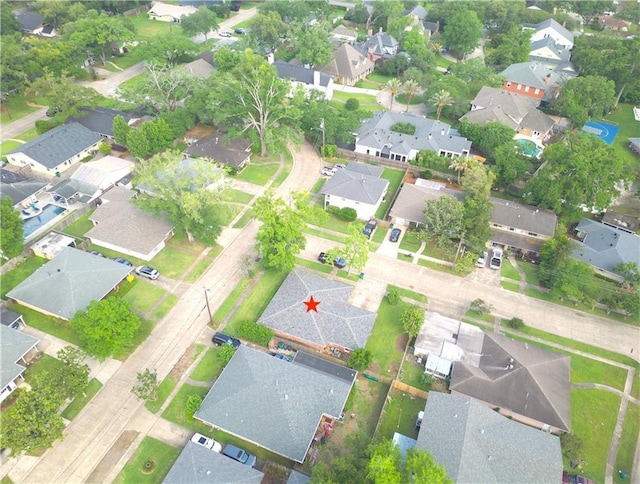 aerial view with a residential view