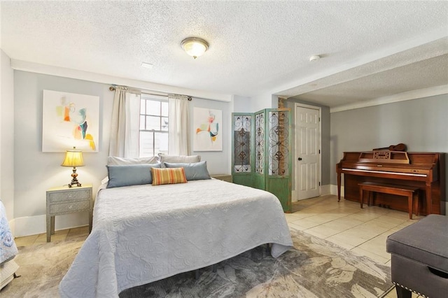 1818 Paul Morphy St, New Orleans, LA 70119 - tiled bedroom with baseboards and a textured ceiling