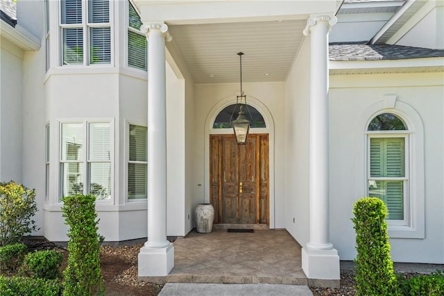 34 Riverdale Dr, Covington, LA 70433 - entrance to property featuring stucco siding and a porch