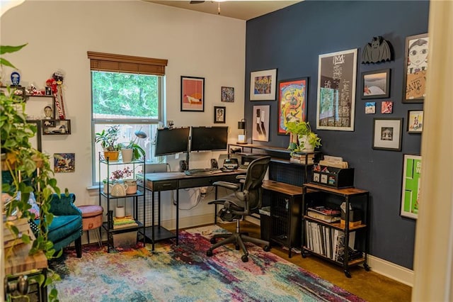 47135 Vineyard Trce, Hammond, LA 70401 - office area featuring baseboards and ceiling fan