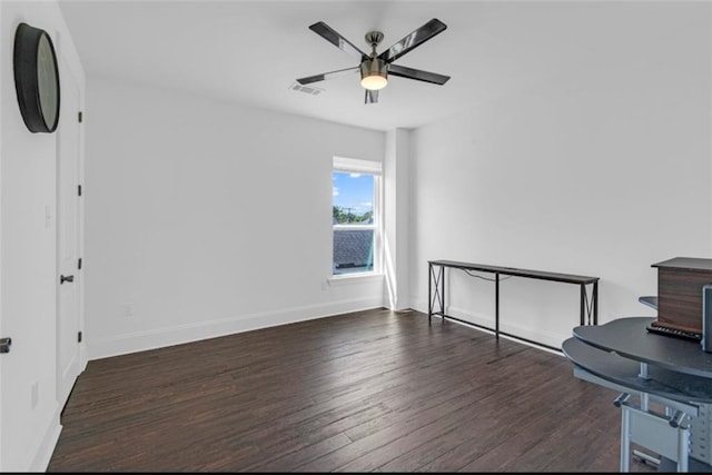 542 Abalon Ct, New Orleans, LA 70114 - office space with wood finished floors, ceiling fan, and baseboards