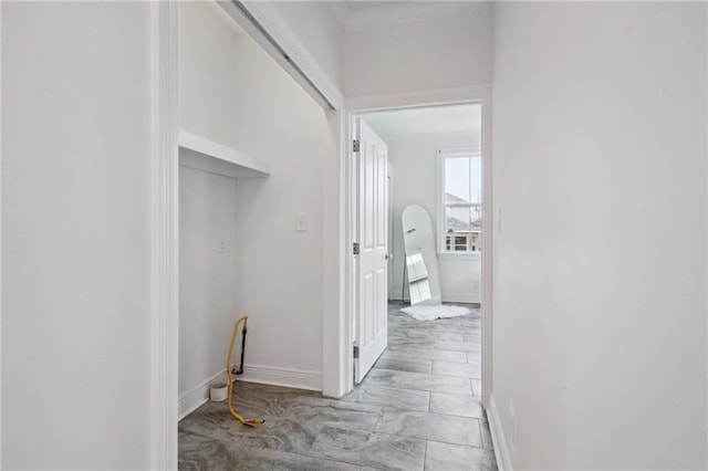 corridor with baseboards