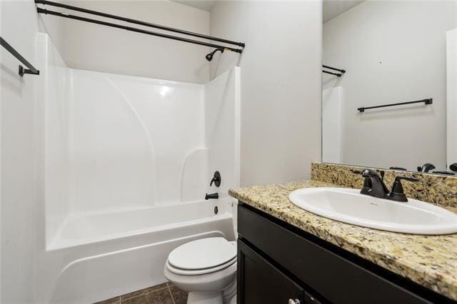 324 Ashton Oaks Ln, Luling, LA 70070 - bathroom with toilet, vanity, bathtub / shower combination, and tile patterned floors