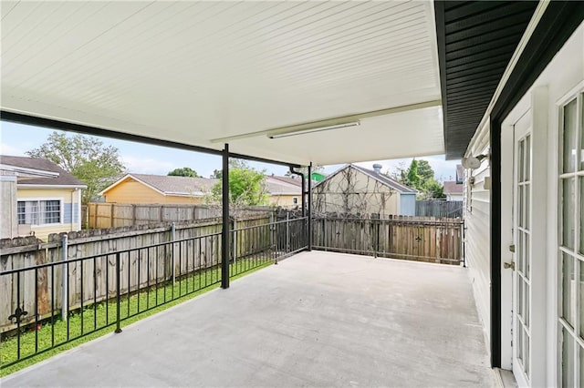 view of patio with a fenced backyard