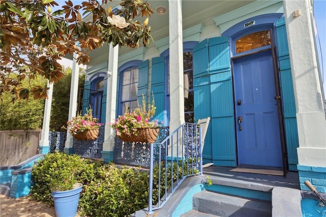 1907 N Rampart St, New Orleans, LA 70116 - doorway to property featuring covered porch