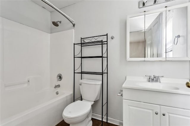 21221 Fern St, Covington, LA 70435 - full bath featuring toilet, baseboards, tub / shower combination, and vanity