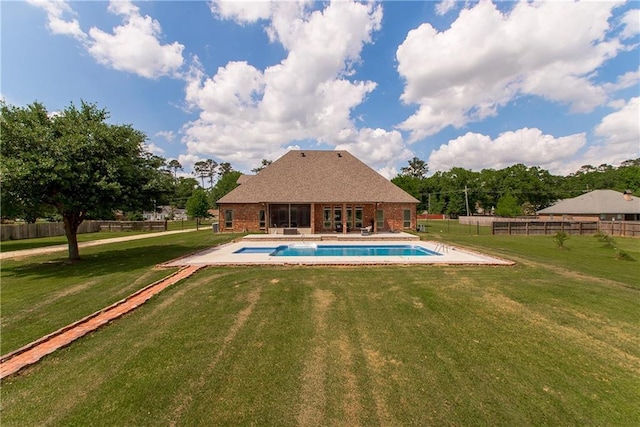 14208 W Hoffman Rd, Hammond, LA 70403 - view of swimming pool featuring a fenced in pool, a fenced backyard, and a yard