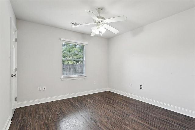 70363 10th St, Covington, LA 70433 - spare room with baseboards, a ceiling fan, wood finished floors, and visible vents