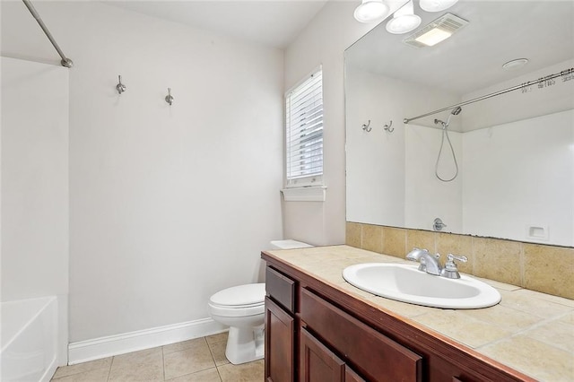 70363 10th St, Covington, LA 70433 - full bathroom with tile patterned floors, toilet, a shower, and visible vents