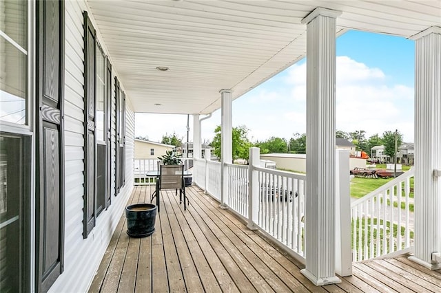 wooden deck with a porch