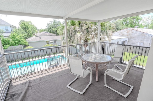 3220 48th St, Metairie, LA 70001 - view of patio with a fenced in pool, fence, and outdoor dining area