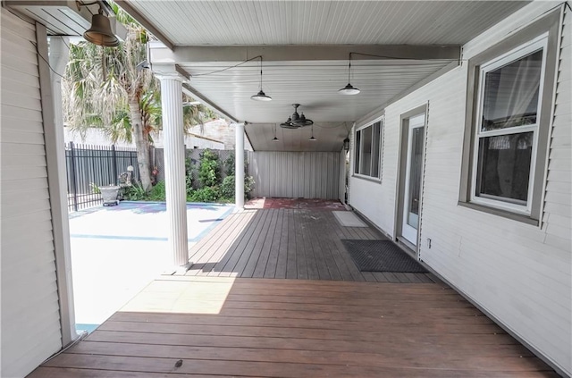 3220 48th St, Metairie, LA 70001 - deck featuring fence and a fenced in pool