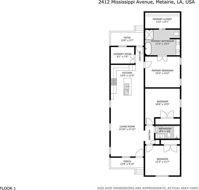 2412 Mississippi Ave, Metairie, LA 70003 - view of room layout