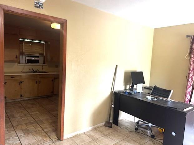 office area with a sink