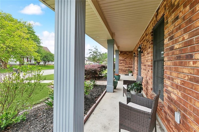view of patio with a porch
