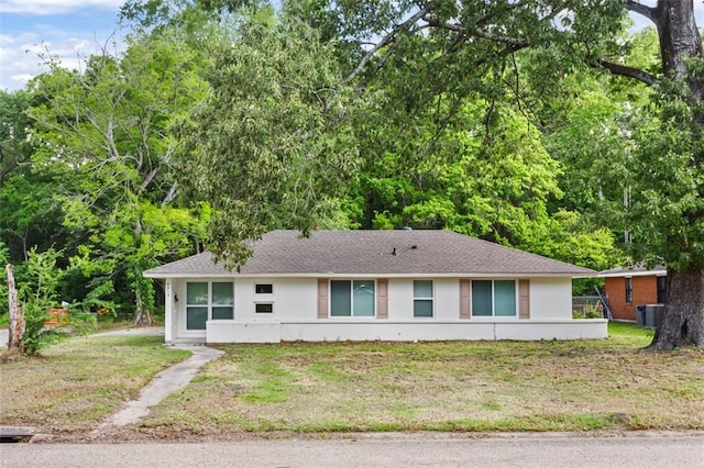 6815 Calumet St, Baton Rouge, LA 70805 - view of front of home featuring roof with shingles, stucco siding, and a front yard