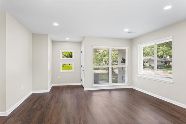6815 Calumet St, Baton Rouge, LA 70805 - interior space with recessed lighting, baseboards, dark wood-style floors, and a wealth of natural light