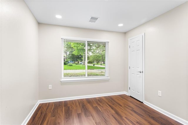 6815 Calumet St, Baton Rouge, LA 70805 - empty room with recessed lighting, baseboards, and dark wood-style flooring