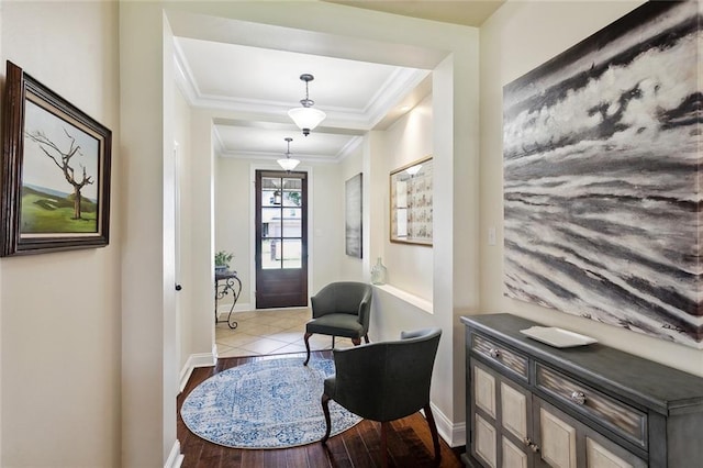 613 Del Sol Pass, Covington, LA 70433 - entrance foyer featuring wood finished floors and crown molding