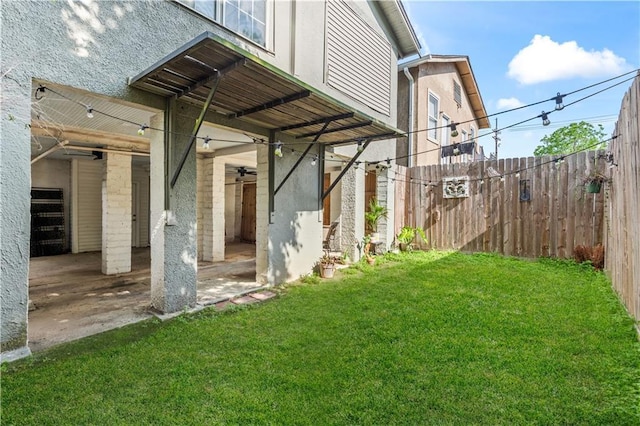view of yard with fence