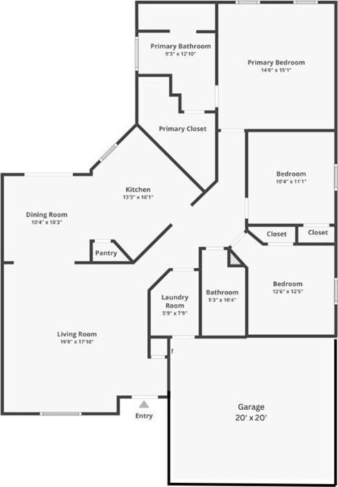 2652 Sandbar Ln, Marrero, LA 70072 - floor plan