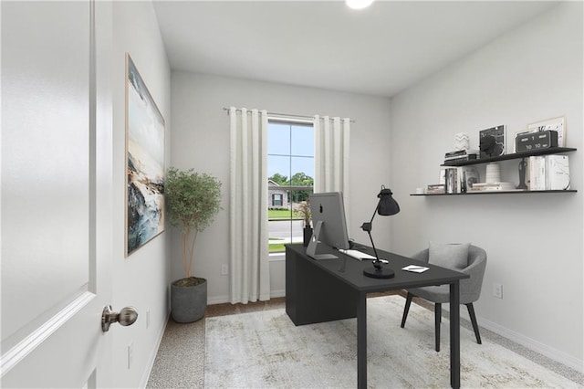 office area with baseboards