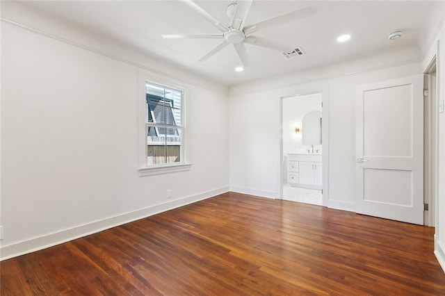 316 Claiborne Ct, Jefferson, LA 70121 - unfurnished bedroom with recessed lighting, baseboards, visible vents, and wood finished floors