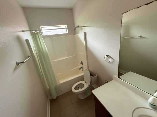 12742 Diamond Lake Dr, Walker, LA 70785 - full bathroom with vanity, tile patterned flooring, toilet, and tub / shower combination