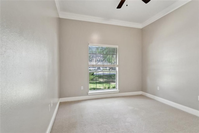 6024 Chateau Loire Cir, Mandeville, LA 70448 - carpeted empty room featuring plenty of natural light, a ceiling fan, and ornamental molding