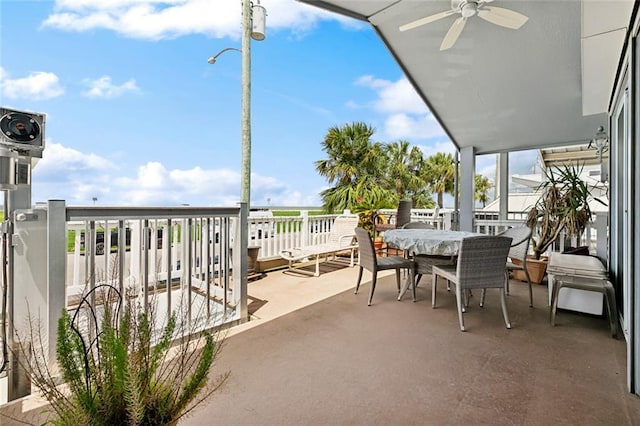8004 Breakwater Dr, New Orleans, LA 70124 - view of patio / terrace with ceiling fan and outdoor dining space