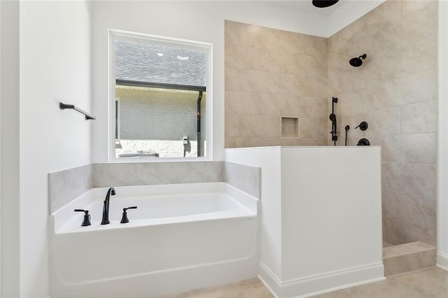 1025 Abita River Dr E, Covington, LA 70433 - bathroom with walk in shower and a bath