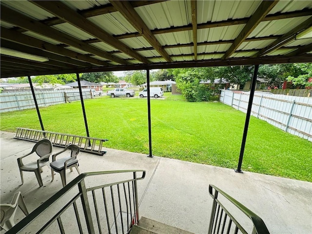 view of patio with a fenced backyard
