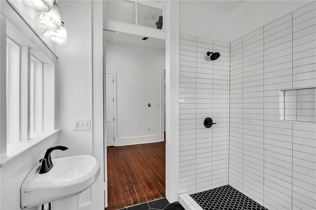 180002 Franklin Ave, New Orleans, LA 70117 - bathroom with a stall shower and wood finished floors