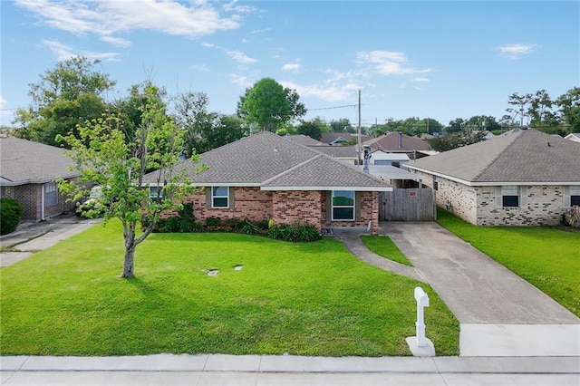 202 River Point Dr, Destrehan, LA 70047 - ranch-style home featuring driveway, brick siding, and a front yard