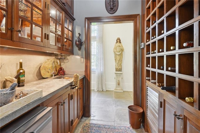 16407 Summerhill Rd, Covington, LA 70435 - interior space featuring stone tile floors and baseboards