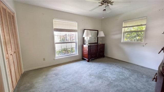 5001 Tartan Dr, Metairie, LA 70003 - unfurnished bedroom featuring carpet flooring, a closet, and a ceiling fan