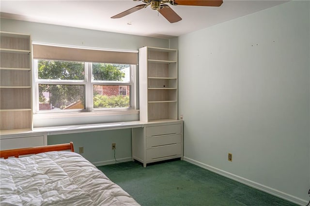 5001 Tartan Dr, Metairie, LA 70003 - carpeted bedroom with baseboards and a ceiling fan