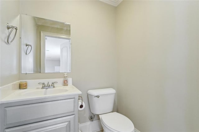 30222 N Dixie Ranch Rd, Lacombe, LA 70445 - half bathroom with toilet, vanity, and baseboards
