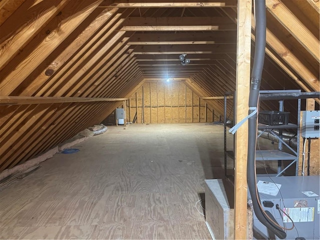 view of unfinished attic