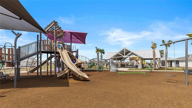 view of community jungle gym