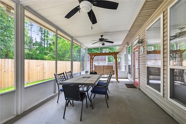 216 Old Mill Loop, Pearl River, LA 70452 - sunroom / solarium with a ceiling fan and outdoor dining space
